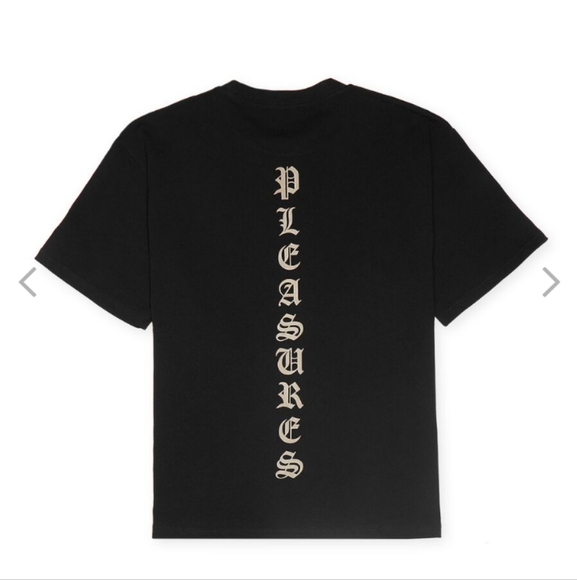 Pleasures Sorrow Embroidered Neckline Black Heavyweight Tee - Picture 2 of 13